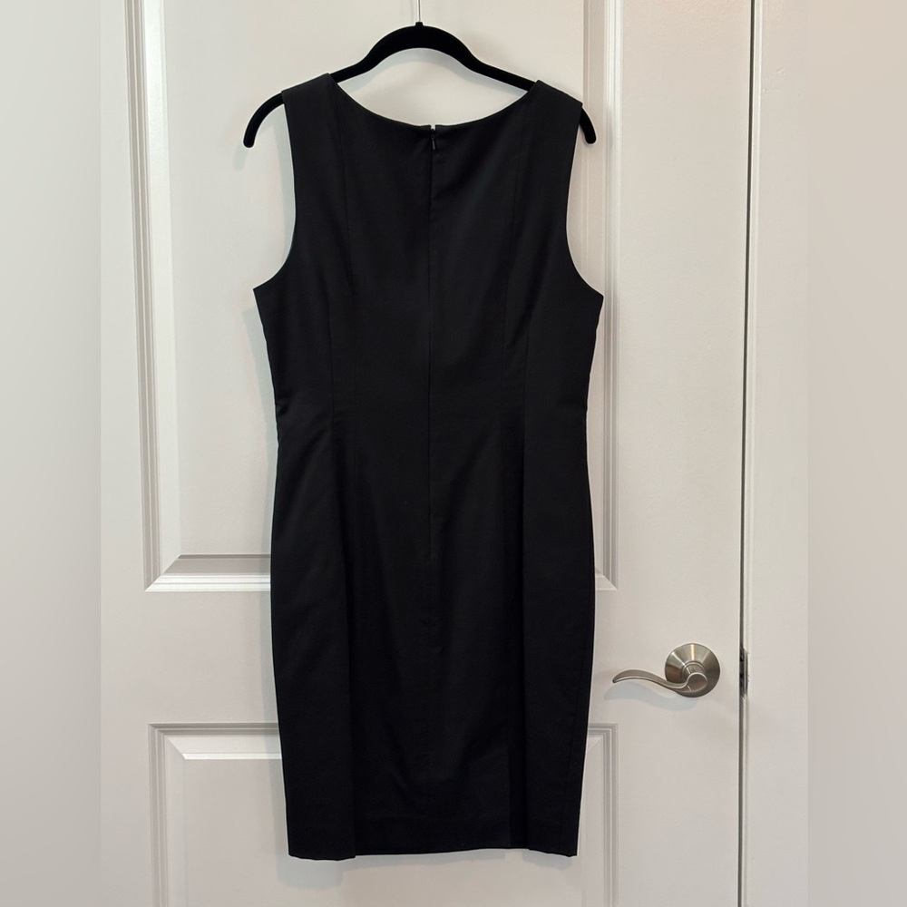 Banana Republic Black Sleeveless Midi Sheath Dress, size large. - Picture 4 of 6